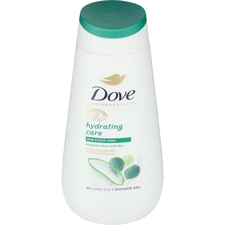 Dove Hydrating Care shower gel m. aloe vera og birkevand 225 ml