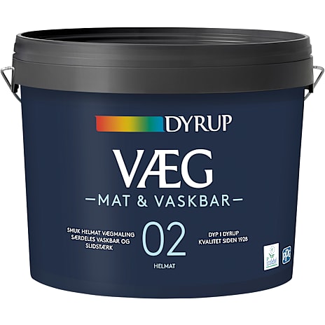 Dyrup vægmaling Mat & Vaskbar 02 hvid - 4,5 liter 4500 ml