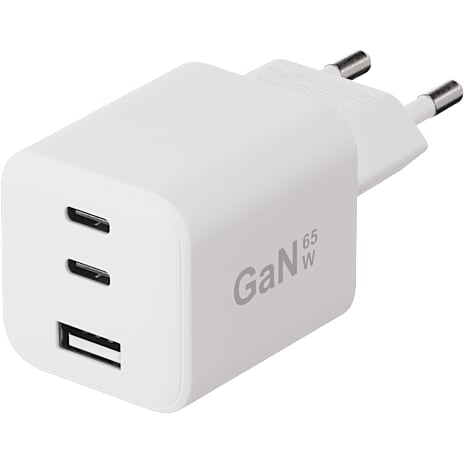 X2O 65W tredobbelt hjemmelader USB-C/C/A GaN - Hvid 1 stk.