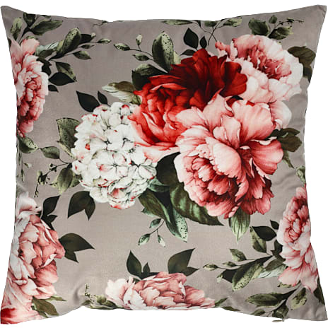 BASIS pyntepude i velour - blomsterprint 1 stk.