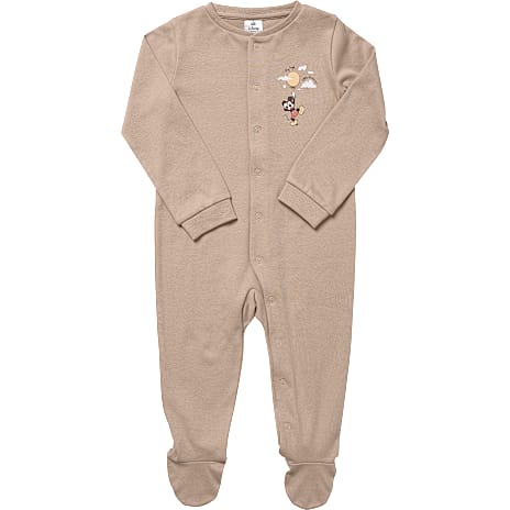 Mickey Mouse natdragt med fødder str. 62/68 - beige 1 stk.