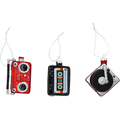 Julefryd Figur Julekugle Ghettoblaster, Kassettebånd Eller Pladespiller