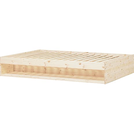 Sengeramme med opbevaring 140x200 cm massivt fyrretræ