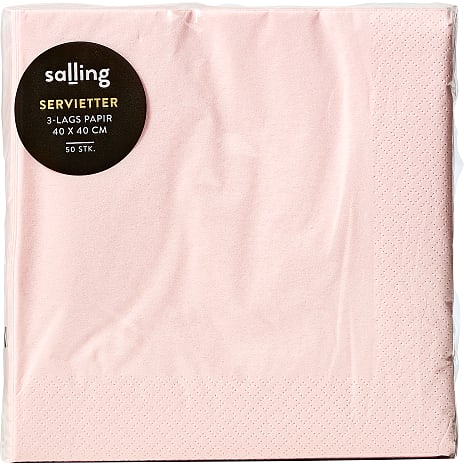 Salling Ensfarvede Servietter Rosa