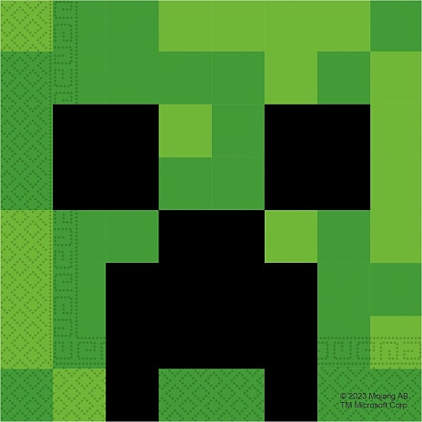 Andre Mærker Minecraft mønstrede servietter 33x33 cm 20-pak 20 stk.
