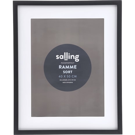 Salling Sort passepartout ramme m. plexiglas - 40x50 cm 1 stk.