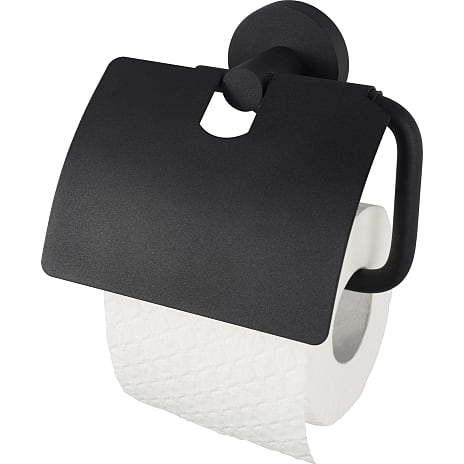 Haceka Kosmos Toiletrulleholder Med Cover Mat Sort