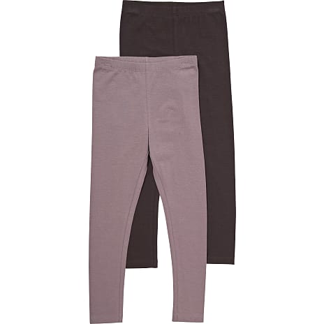 VRS Børne 2-pak Leggings Str. 110 Rosa/Bordeaux