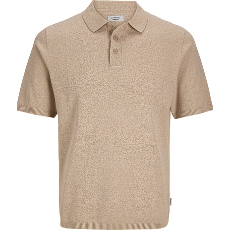 JJ Rebel Herre Kortærmet Strik Polo Str. M Beige
