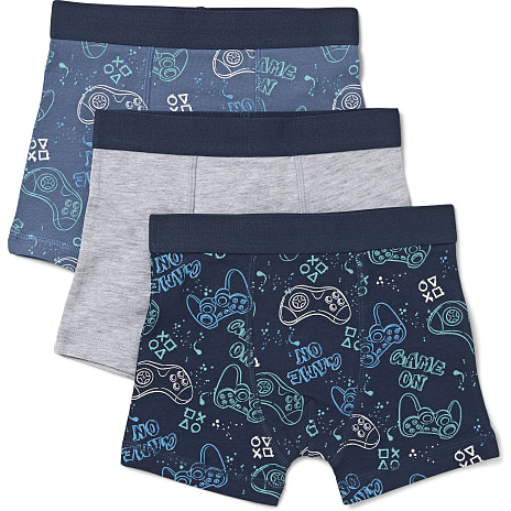 VRS Børne 3-pak Boxershorts Str. 98/104 Blå/Grå