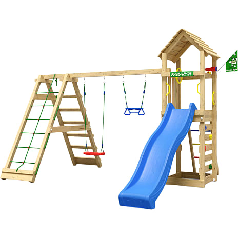 Jungle Gym Cocoon Legetårn med klatremodul og rutsjebane