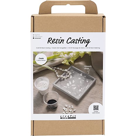 Creativ Company DIY kit resin støbning bakke terrazzo sort