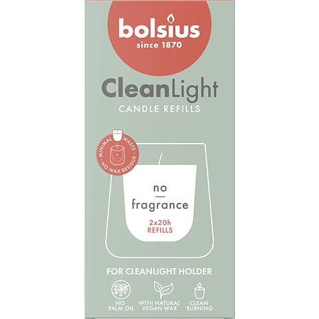Bolsius Cleanlight refill lys uden duft
