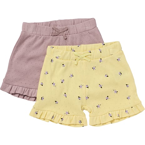 VRS Mini Basic Baby Shorts Str. 62/68 Gul/Rosa 2-pak