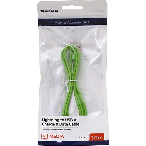 Sinox One Lightning Kabel 1 Meter Grøn