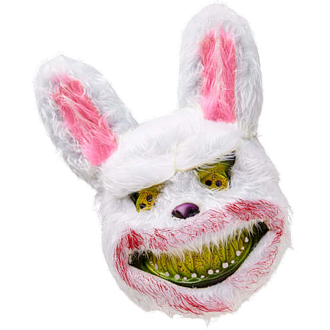 Halloween Killer Kanin Maske Højde 34 cm Hvid