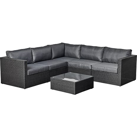 Pisa Hjørnesofa med bord sort