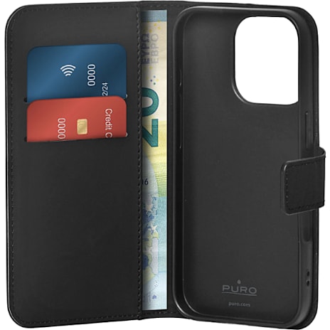 SBS Puro iPhone 16 pro wallet - sort 1 stk.