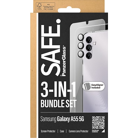 PanzerGlass 3-i-1 skærmbeskyttelse Samsung Galaxy NEW A55 5G 1 stk.