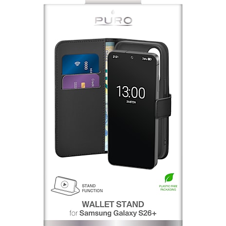 SBS Samsung Galaxy S26 Plus wallet cover - sort 1 stk.