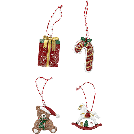 Julefryd juleophæng i polyresin, assorteret