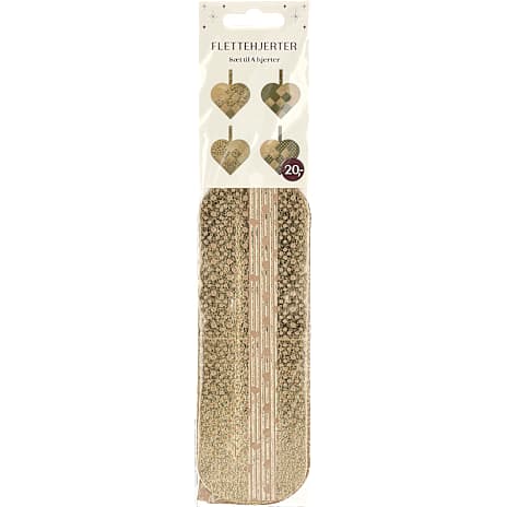 Flettehjerter med foil, guld