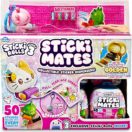 Sticki Rolls stickersæt med overraskelsesfigur - assorteret