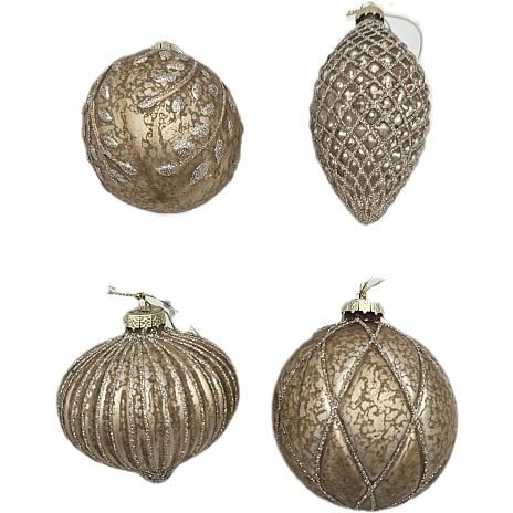 Julefryd Julekugle Antik Guld Ø 8 cm Assorteret