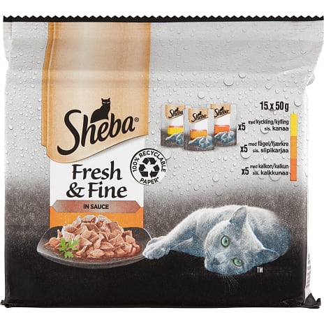 Sheba Vådfoder i sovs m. kylling, kalkun og fjerkræ 750 g
