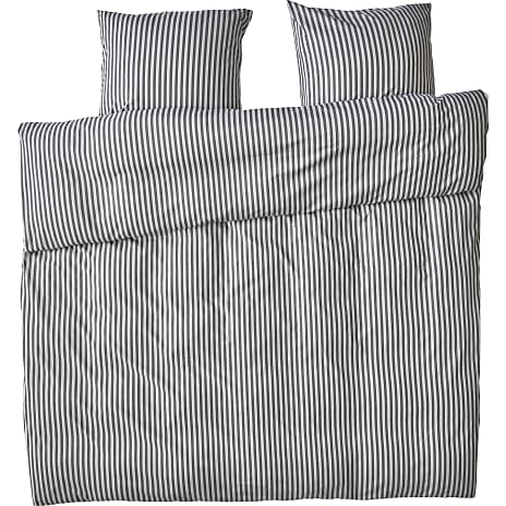 Mikrofiber Sengetøj Strib Grå