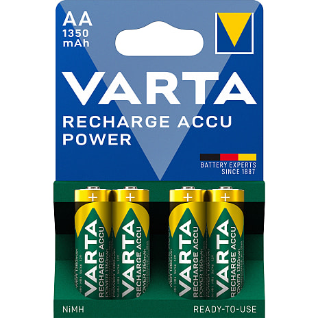 Varta Recharge Accu Power 4-pak AA 1350mAh genopladelige batterier 4 stk.