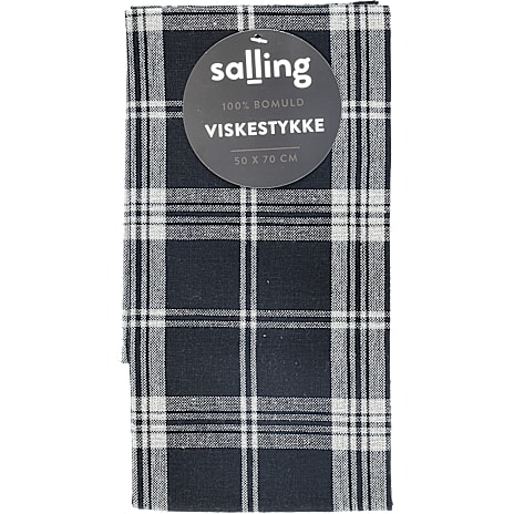 Salling Viskestykke Sort Og Grå Tern