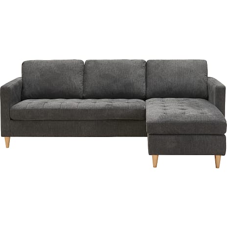 HN Sydney sofa med chaiselong mørkegrå