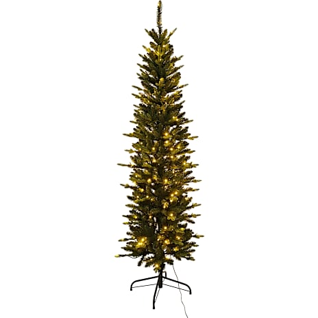 Kunstigt juletræ med lys, smal
