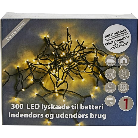 Lyskæde LED 300 varm hvid