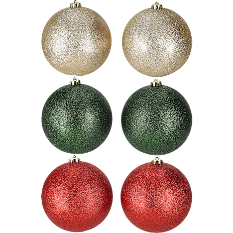 Julefryd Julekugler Plast 2-pak 15 cm Glitter Assorteret