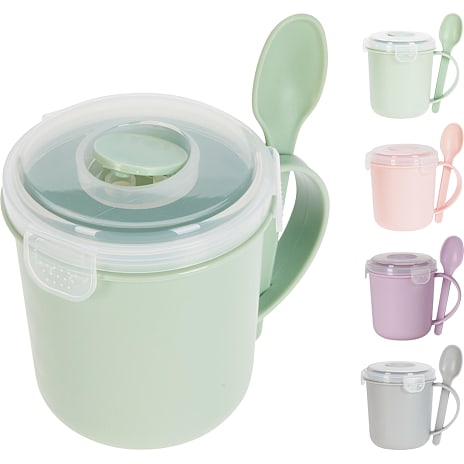 Andre Mærker Suppekop m. låg & ske (500ml) - flere varianter - assorteret 1 stk.