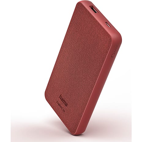 Hama Fabric Powerbank 10.000 mAh Chilirød