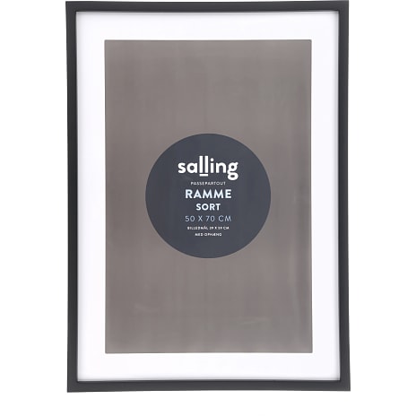 Salling Sort passepartout ramme m. plexiglas - 50x70 cm 1 stk.