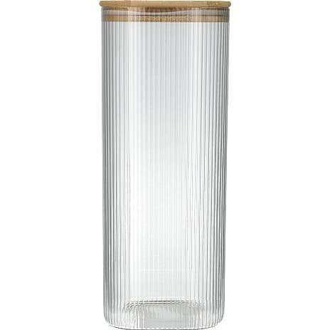 Opbevaringsglas med riller - bambuslåg - 1,8 liter 1 stk.