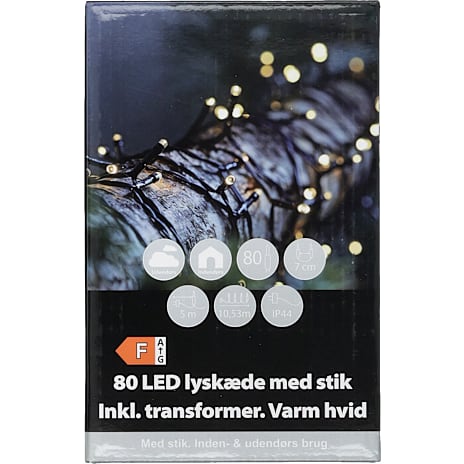 Lyskæde 80 LED varm hvid