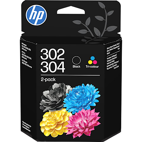 HP 302/304 blækpatron 2-pak - farve/sort