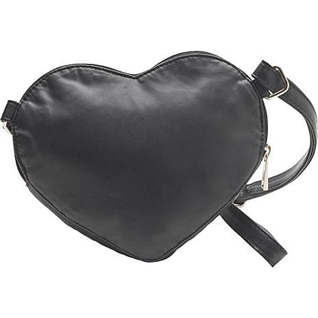 Hjerteformet Skindtaske Sort