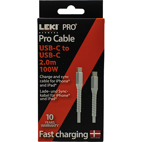 Leki bycph Pro Kabel USB-C to USB-C 2 m 100W Hvid