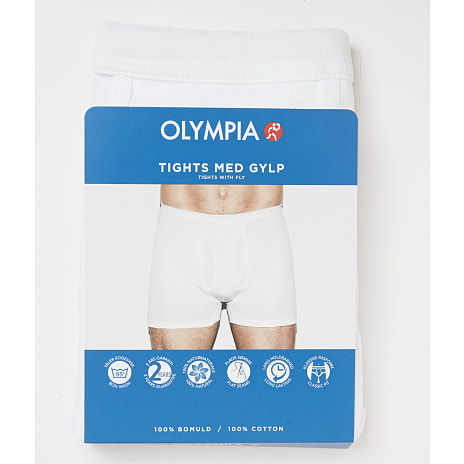 Olympia herre tights str. XL - hvid 1 stk.
