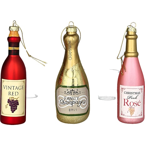 Julefryd Figur Julekugle Rødvin, Rosé Eller Champagne Assorteret