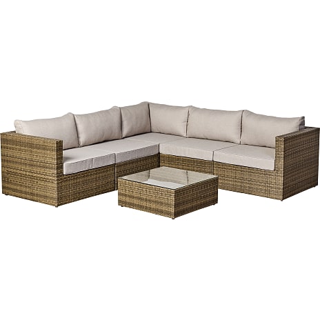 Pisa Hjørnesofa med Bord Natur