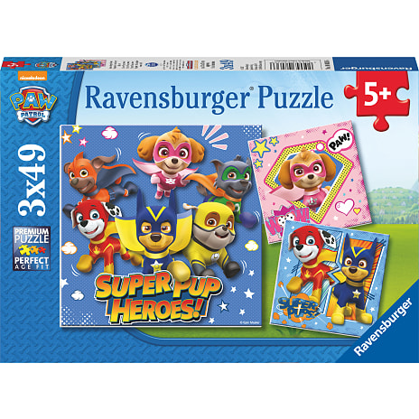 Ravensburger Paw Patrol Super Pups Puslespil 3x49 Brikker