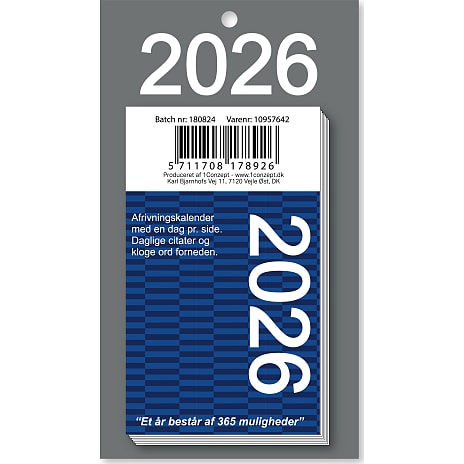 1Conzept Afrivningskalender 2026