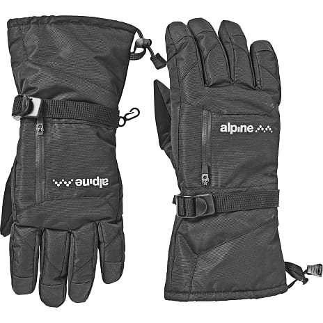 Alpine Unisex Handske Med Lynlås Str. L Sort